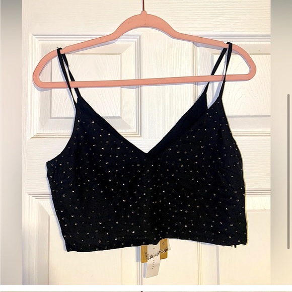 🆕(NWT) ZARA Rhinestone Crop Top. Size SMALL - Picture 8 of 10